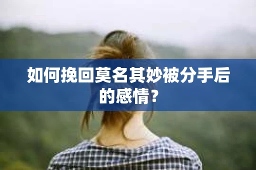 如何挽回莫名其妙被分手后的感情？