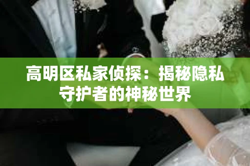 高明区私家侦探：揭秘隐私守护者的神秘世界