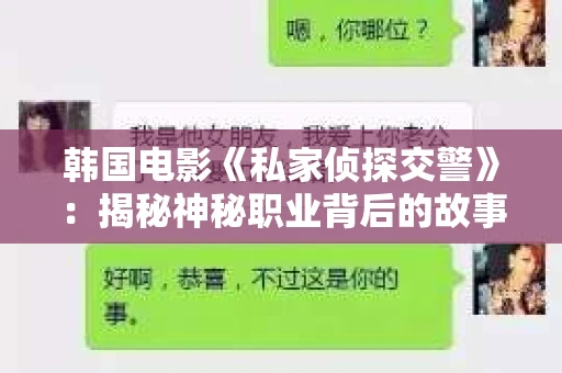 韩国电影《私家侦探交警》：揭秘神秘职业背后的故事