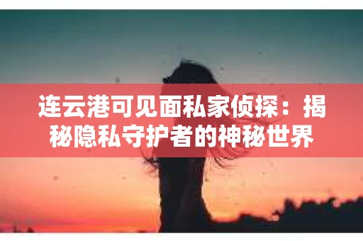 连云港可见面私家侦探：揭秘隐私守护者的神秘世界