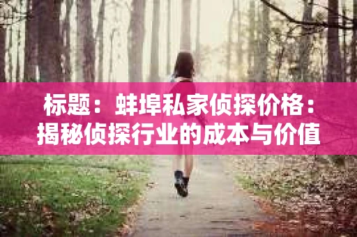 标题：蚌埠私家侦探价格：揭秘侦探行业的成本与价值