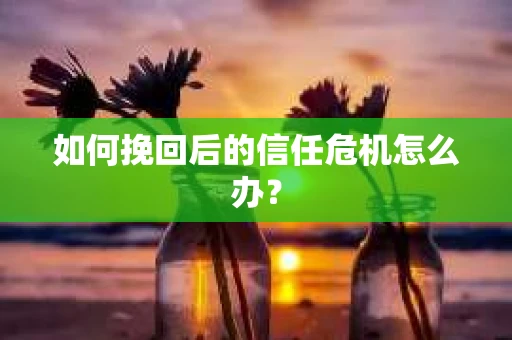 如何挽回后的信任危机怎么办？