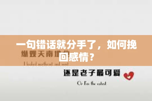 一句错话就分手了，如何挽回感情？