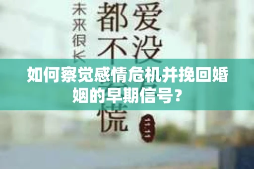 如何察觉感情危机并挽回婚姻的早期信号？