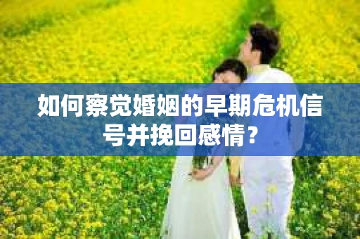 如何察觉婚姻的早期危机信号并挽回感情？