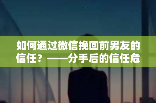 如何通过微信挽回前男友的信任？——分手后的信任危机解决方案